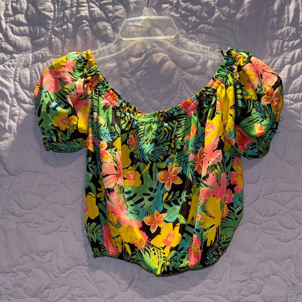 Rachel Zoe Multicolor Floral Puff Sleeve Blouse